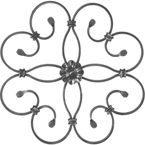 Rosone - Altezza 360mm larghezza 360mm in Ferro piatto 12x6mm - Ferro battuto - Saldatura