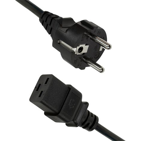 Cavo di alimentazione da CEE 7/7 a IEC C19, 3 m, per LogiLink CP153 - VDE, 16 A, 3600 W (1/5)