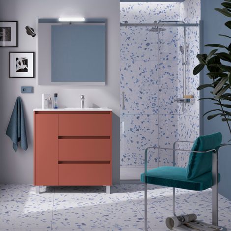 Meuble bain sur pieds SPLASH 3 tiroirs et coquette