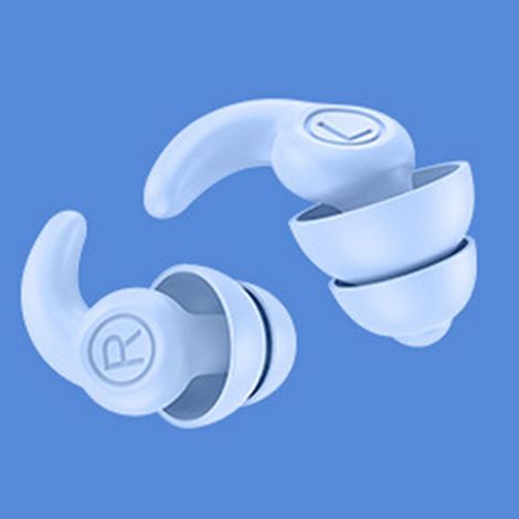 Bouchons d'oreilles en silicone anti-bruit et isolation phonique, bleu-KZQ (1/5)
