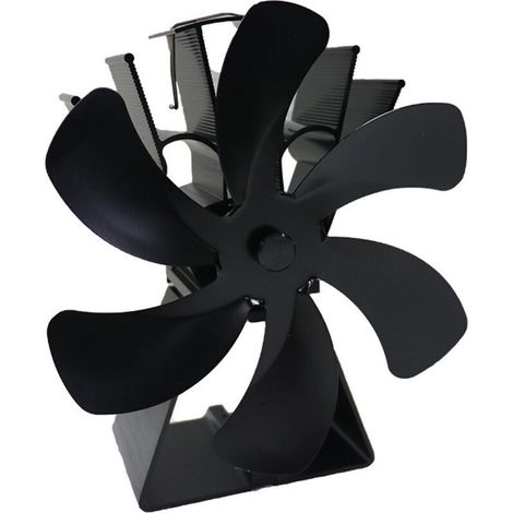 Ventilateur de poêle à bois à 6 pales, silencieux, à alimentation thermique, pour poêle à bois/cheminée/poêle à bois (1/4)
