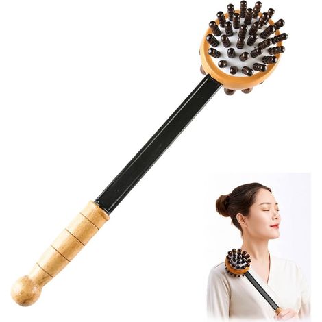 Martillo de masaje, masajeador de espalda y cuerpo con martillo de bola, herramienta de masaje de doble propósito para hombros, cuello y piernas, para el hogar y la oficina.