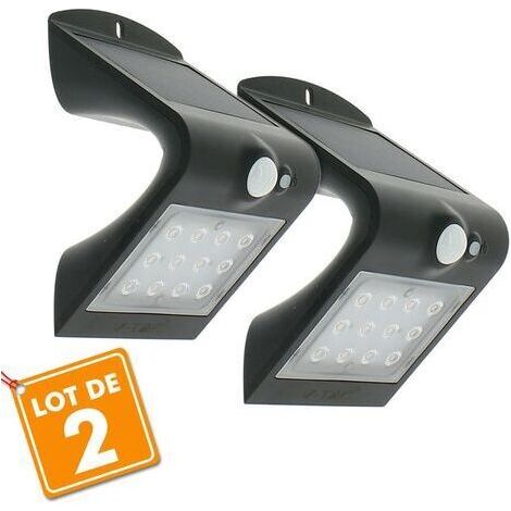 ZOLGINAH Lot de 2 Appliques solaires extérieur 1.5W Blanc naturel (1/4)
