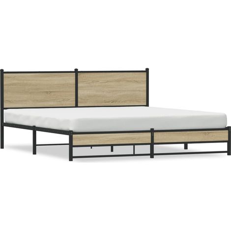 Maison Exclusive - Cadre de lit en métal sans matelas chêne sonoma 180x200 cm (1/5)
