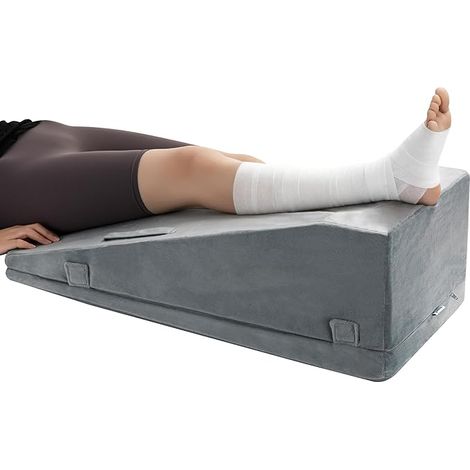 Coussin d'élévation des Jambes, Oreiller Incliné en Mousse Réglable, Soulage les Douleurs Articulaires Post-Opératoires, Courbe Ergonomique pour Favoriser la Circulation Sanguine
