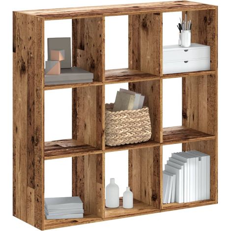 Bücherregal Altholz-Optik 102x32x102 cm Holzwerkstoff (1/5)