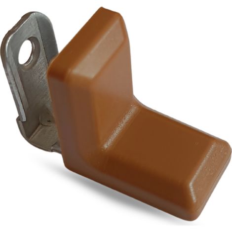 Ángulo para muebles Komandorek, soporte metálico + tapa, marrón crema (63) 100 unidades (1/5)
