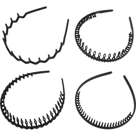 Stirnbandkämme, schwarz, rutschfest, flexibel, aus leichtem, strapazierfähigem Kunststoff, für Unisex, für den täglichen Sport (1/5)