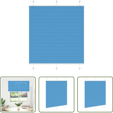 Fensterrollos -  Plissee Blau 115x150 cm Stoffbreite 114,4 cm Polyester (1/5)