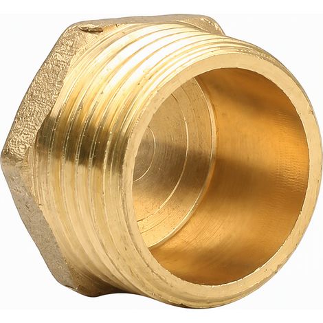 Bouchon fileté en laiton 3/4 pouce pour raccord d'eau, filetage mâle, bouchon de tube tout en laiton pour plomberie (1/4)