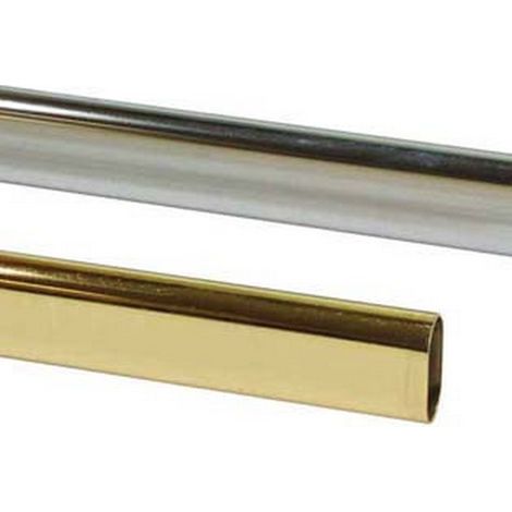 3PZ TUBO ARMADIO OVALE IN ACCIAIO - ottonato mm.15x30h. mt.3 lunghezza