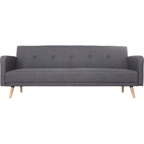 Schlafsofa 3 Plätze skandinavisches Design Dunkelgrau ULLA