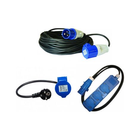 Pack ANTARION Rallonge Electrique 15M Prise P17 + Adaptateur Femelle P17 230V + HABA Rallonge multiprise 1.5m Camping Car (1/4)