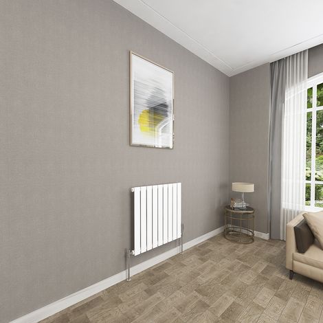 SKY Bathroom 600x612mm White Single Flat Panel Radiator Horizontal Central Heating Rad (1/5)