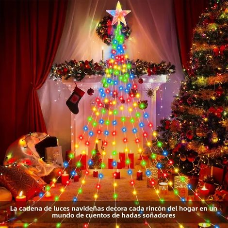 Guirlande lumineuse de Noël rechargeable (2 m), 8 modes d'éclairage (étoiles et cascade) (1/5)