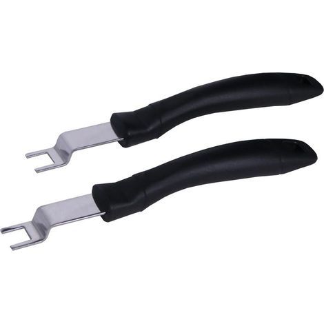 Lot de 2 outils de levage de grilles de barbecue en acier inoxydable pour grillades en extérieur. Faciles à utiliser pour les amateurs de barbecue.