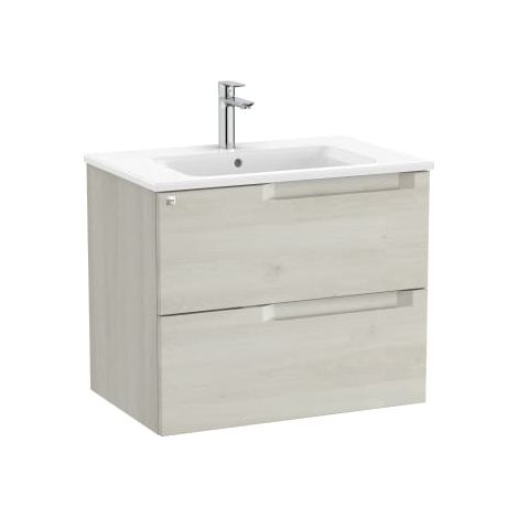 MUEBLE 700MM ALEYDA 2 CAJONES + LAVABO BLANCO MADERA