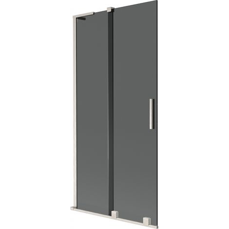 Mexen Velar L Badewannenwand 2-flügelig verschiebbar 90 x 150 cm, Graphit, gebürstetes Nickel - 896-090-003-41-97 (1/2)