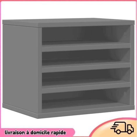 Bardusch - Organisateur de bureau noir 36x26x29,5 cm bois d'ingénierie (1/4)