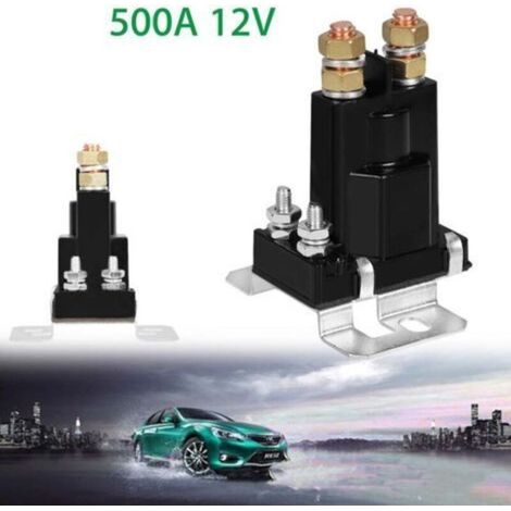 Relais 500 AMP DC 12V 4 broches démarreur à courant élevé SPST contacteur de démarrage automatique de voiture double interrupteur d'isolateur de batterie (1/5)