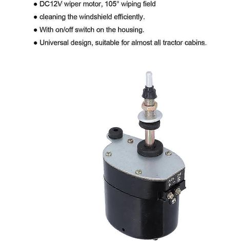 Moteur d'essuie-glace électrique, moteur d'essuie-glace à disque pour tracteur, moteur d'essuie-glace universel pour pare-brise de voiture, remplacement de moteur d'essuie-glace universel. (1/5)