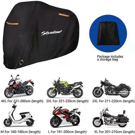 Housse de protection imperméable pour scooter, anti-UV, anti-poussière et anti-pluie, compatible avec les modèles Honda Shadow VT 400, 600, 750, 1100, VT400, VT600 et 1300.