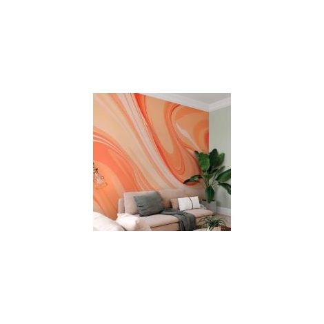 Carta da parati autoadesiva artgeist arancione 350 x 245 cm resistente