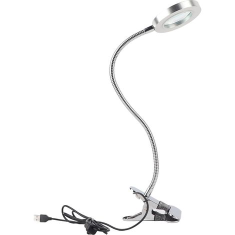 Lampe de maquillage permanent portable avec loupe grossissante 2.5x et éclairage LED USB (1/5)
