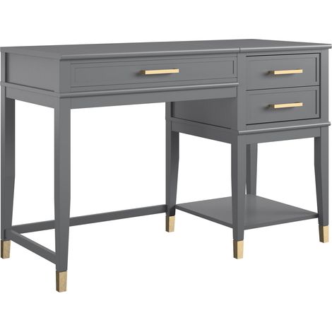 Westerleigh Bureau avec plateau élévateur en mélaminé gris graphite (1/5)