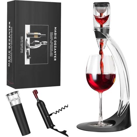 [NIE BENUTZT]Luxuriöses Weindekanter-Set, Premium-Weinkaraffe mit Weinbelüfter, Vakuumpumpe und elegantem Korkenzieher, perfektes Geschenkset für Männer und Weinliebhaber (1/5)