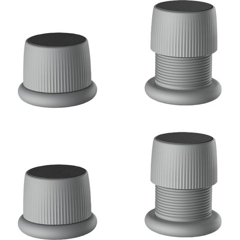 Juego de 4 elevadores antideslizantes ajustables para muebles, camas, sofás, mesas y sillas. Patas ajustables de 4,1 a 6,3 cm. Color gris (1/5)