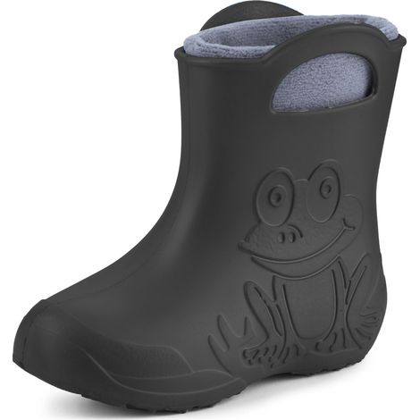 Ladeheid EVA Kinder Jungen Mädchen Gummistiefel Regenschuhe gefüttert LA-CA-03 (Carbone/Grau, 30/31 EU)