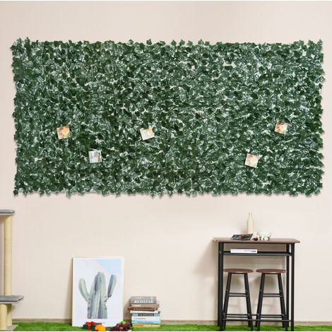 Siepe artificiale frangivista 300x150 cm in polietilene verde scuro per balcone – MEUBLIV (1/5)