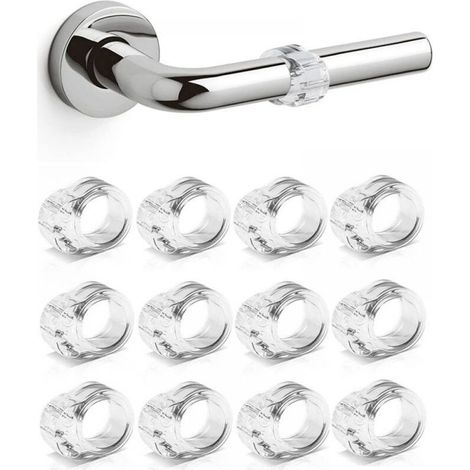 Lot de12 Protections de Poignée de Porte, poignée de porte en PVC tapis transparent anti-collision, anneau de pare-chocs (1/5)
