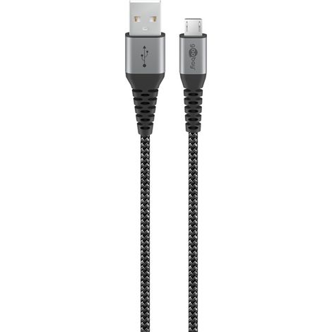 Goobay 49273 cable USB USB 2.0 0,5 m Micro-USB B USB A Negro, Gris