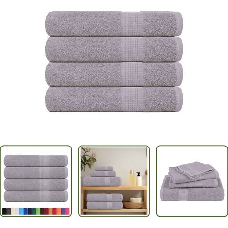 vidaXL Baumwolltuch - Saunatücher FROGN 4 Stk. Grau 80x200 cm 360 g/m² (1/5)