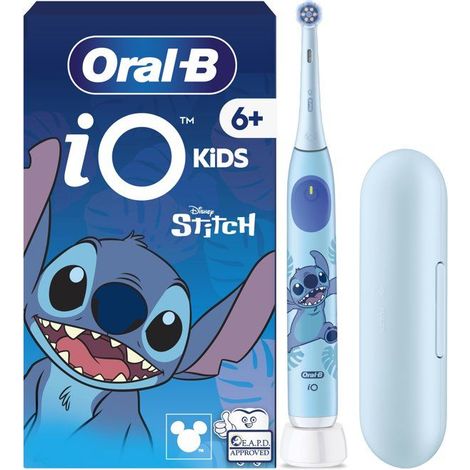 Elektrische Zahnbürste Stitch - ORAL-B - iO Kids6+ - Für Kinder - Blau - Mikro-Vibrationen - Wiederaufladbar - Disney - Ab 6 Jahren