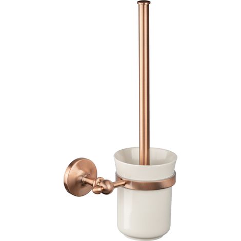 PaulGurkes Kupfer WC-Bürste Nostalgie Keramik Bad-Accessoire Wandbefestigung (1/2)