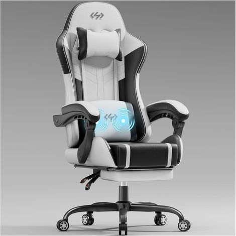 Gaming Stuhl Massagefunktion Ergonomischer Racer Sessel Fußstütze (1/5)
