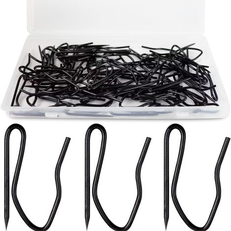 Schwarze 30-mm-Metall-Gardinenhaken und Zubehör für den Einzelhandel, Stoff-Gardinenhaken und Zubehör, Gardinenrollenhaken (20 Stück) (1/5)