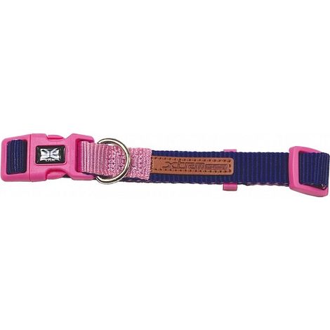 X-TRM DOBLE PREMIUM COLLAR AZUL-ROSA 20-30cm x 1cm