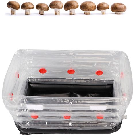 Aufblasbares PVC-Monotub-Pilzzuchtset 46x24x28cm mit Abfluss und Pumpenreparaturset. (1/5)
