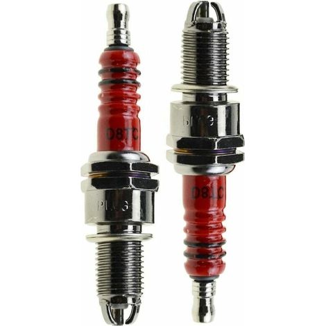 Bougie d'allumage D8TC à 3 électrodes, lot de 2, pour ATV, dirt bike, go-kart et scooter 125 cc-250 cc (1/5)