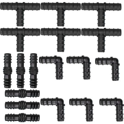 Set mit 18 Schlauchverbindern für Tropfbewässerung, Gartenbewässerungssysteme, 1/2-Zoll-Schlauchzubehör. (1/5)