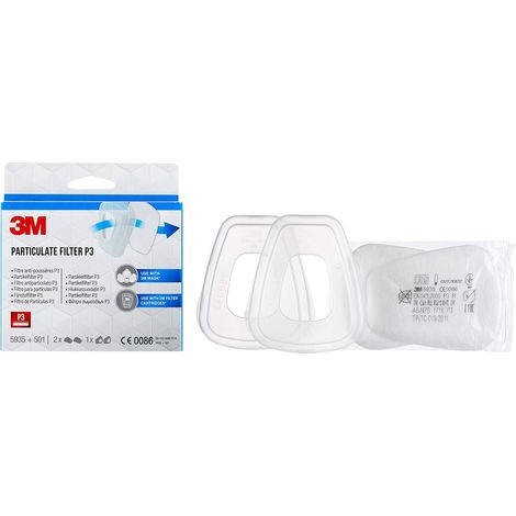 3M Filtro Antiparticolato 5935 per Protezione P3 per le Serie 6000 E 6500, 1PR/PK e Portafiltri PR 501