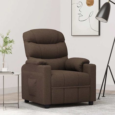 Recliner Chair Dark Brown Fabric vidaXL