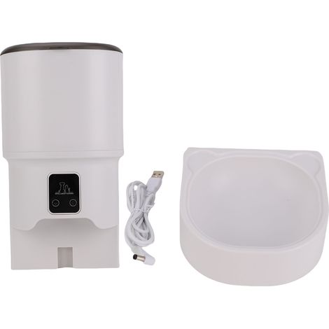 Distributeur automatique de croquettes pour chats et chiens, grande capacité (4 L), avec double alimentation, compatible avec l'application Tuya et doté d'une minuterie programmable. (1/4)