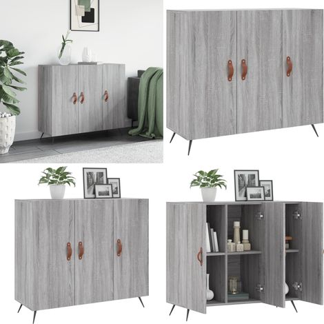 Sideboard Grau Sonoma 90x34x80 cm Holzwerkstoff - Sideboard - Wohnzimmermöbel - Holzmöbel - Grau - Modernes Design - Home & Living (1/5)