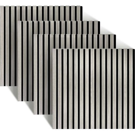 Akustikwandpaneele, 60 x 60 cm, 4er-Set, Holzfurnier