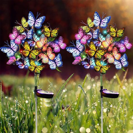 Set mit 2 wasserdichten dekorativen Solar-Gartenleuchten (1/5)